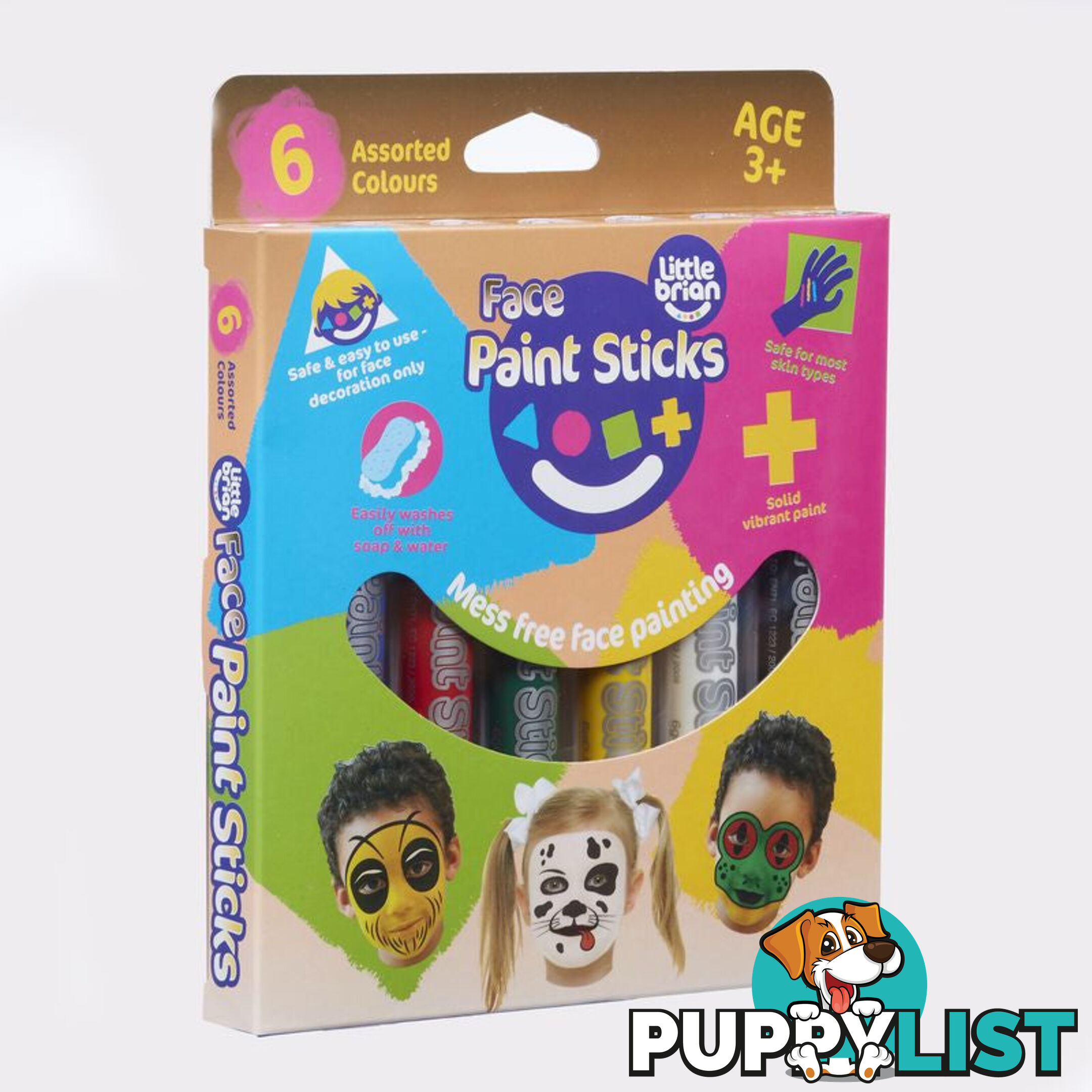 Little Brian Face Paint Sticks Classic 6 Pack - Mdltb500 - 5051170618668