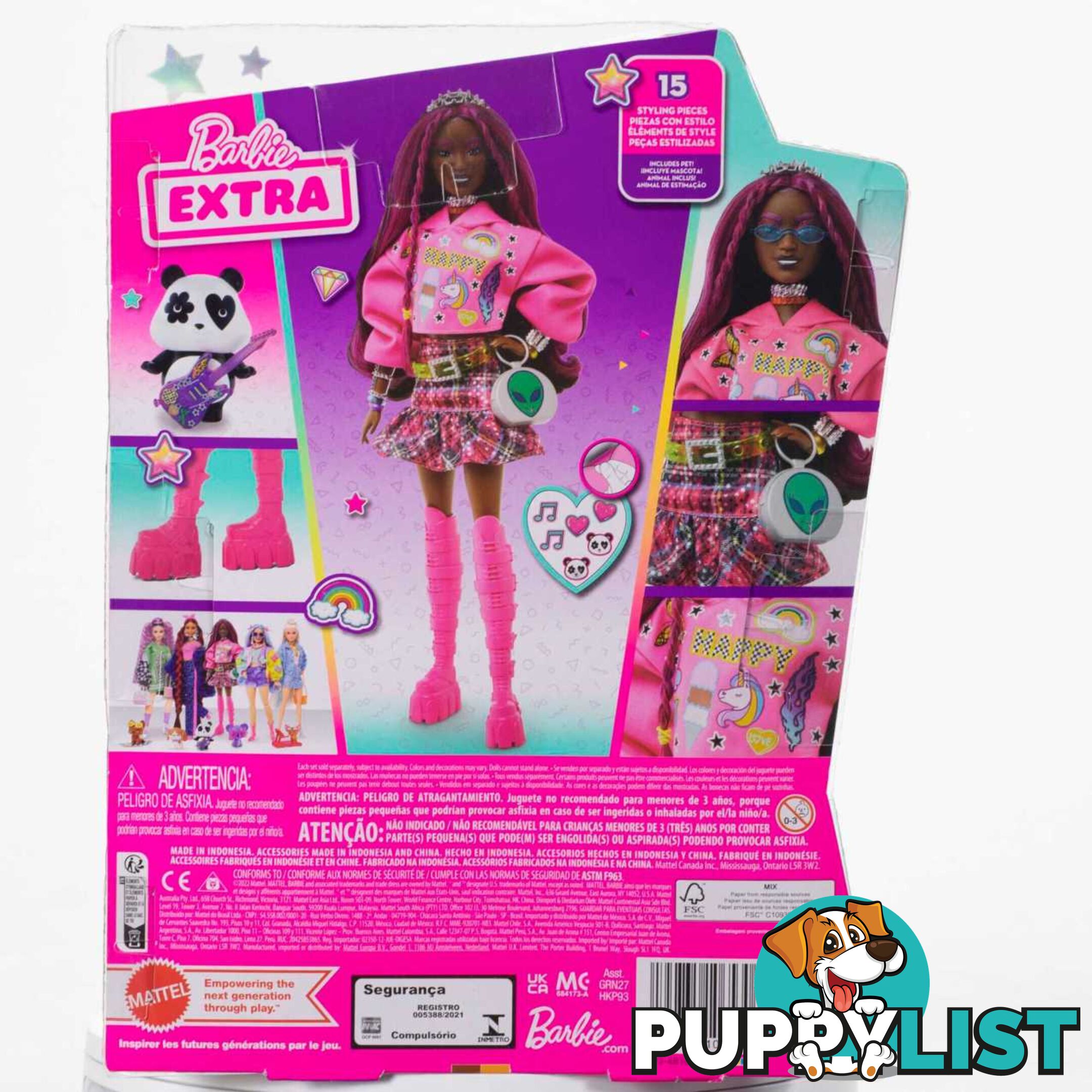 Barbie Doll With Pet Panda Barbie Extra Kids Toys And Gifts - Mahkp93 - 194735106530