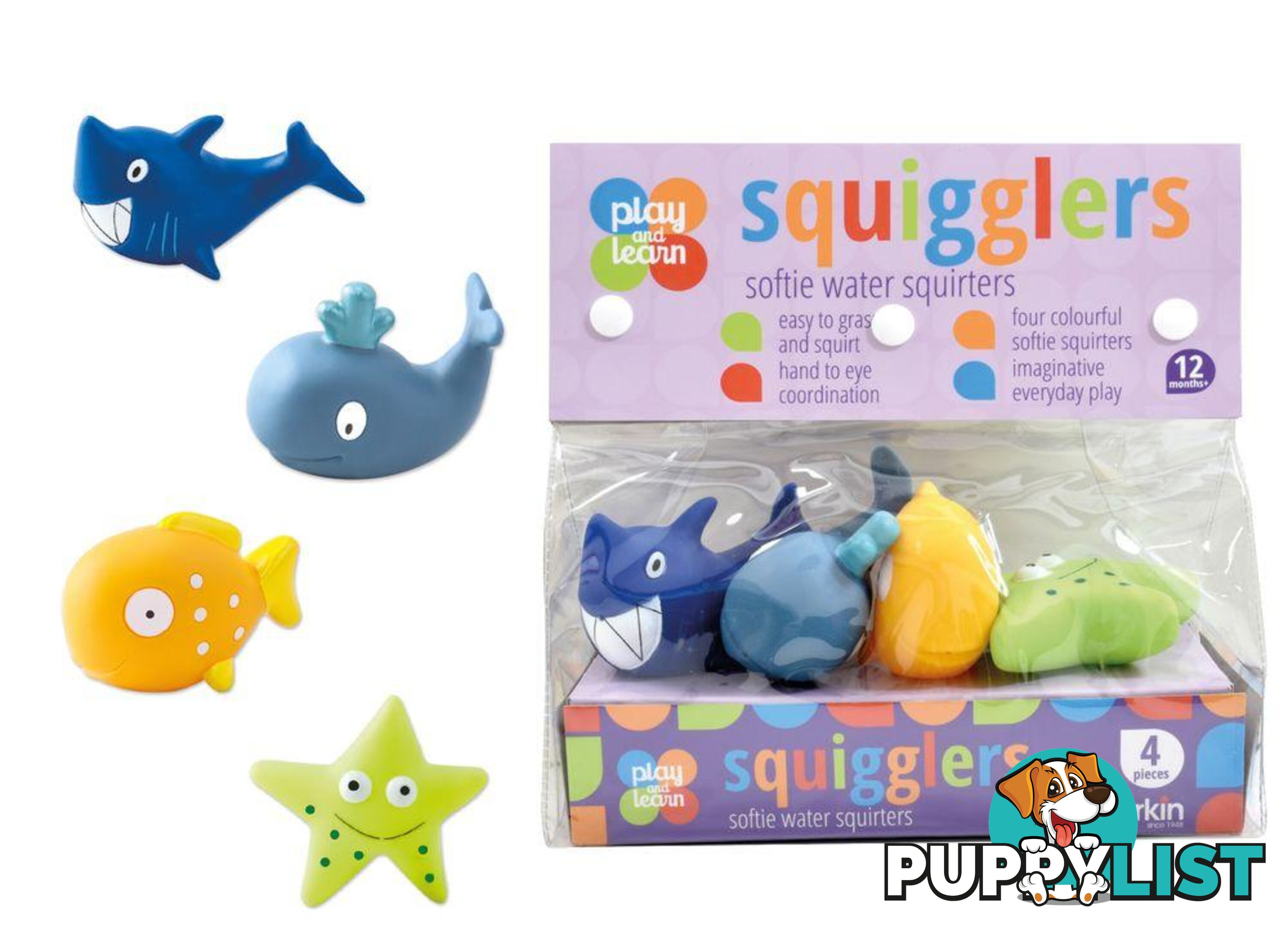 Play And Learn Squigglers Water Squirters Sea Creatures Art64808 - 5018621701287