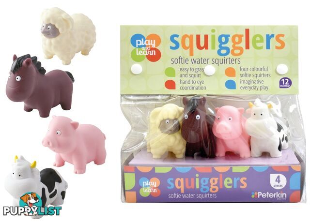 Play And Learn Farm Animals Watersquirters Art65646 - 5018621701263