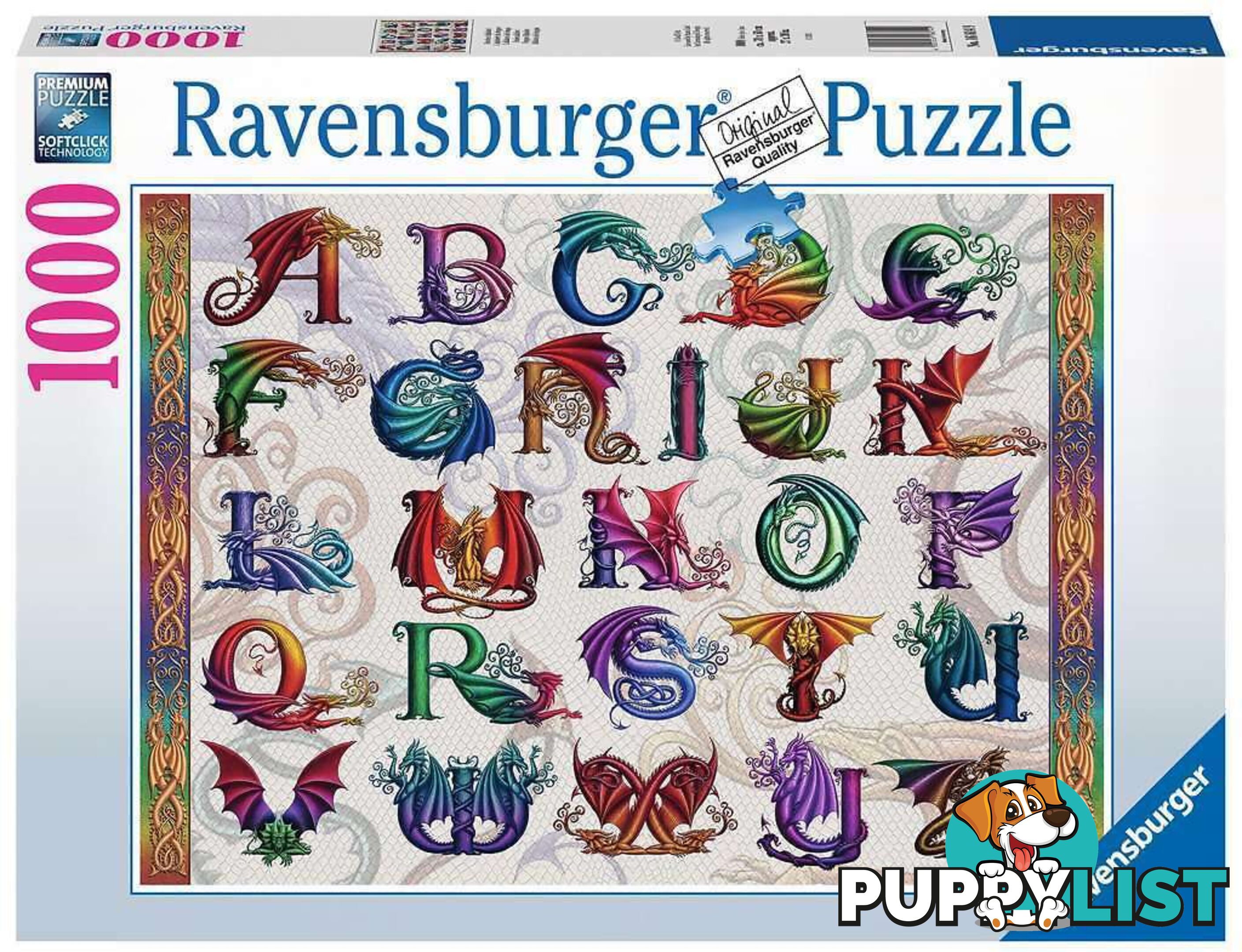 Ravensburger - Dragon Alphabet Jigsaw Puzzle 1000pc - Mdrb16814 - 4005556168149