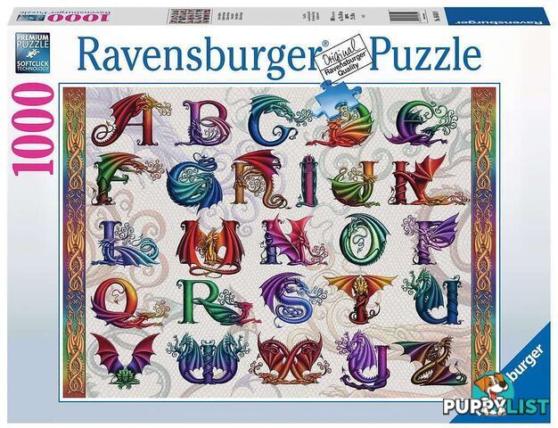 Ravensburger - Dragon Alphabet Jigsaw Puzzle 1000pc - Mdrb16814 - 4005556168149