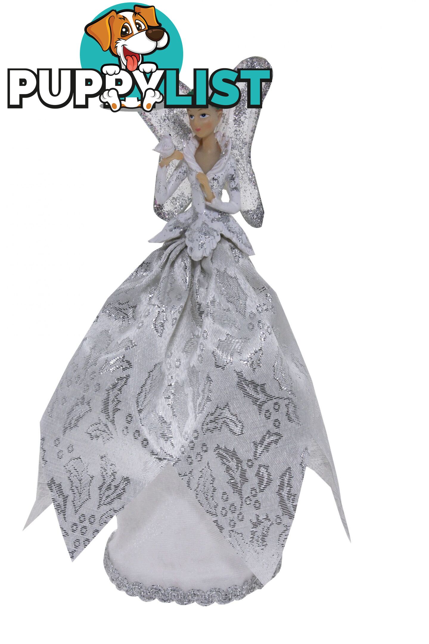 Cotton Candy - Xmas 25cm Tree Topper Angel White Xeg104 - 9353468017105