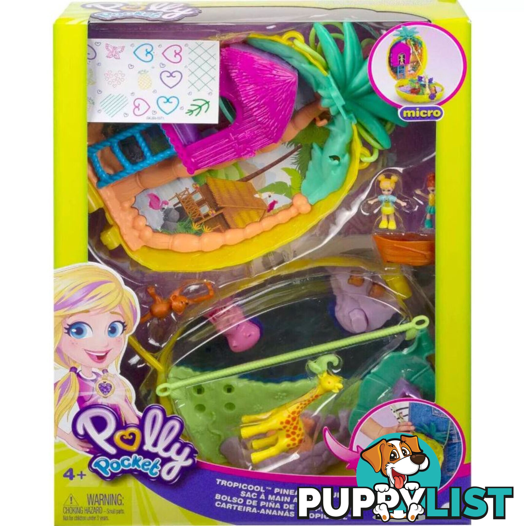 Polly Pocket - Polly Pocket Tropicool Pineapple Purse Compact Playset Mattel - Magjk64 - 887961828641