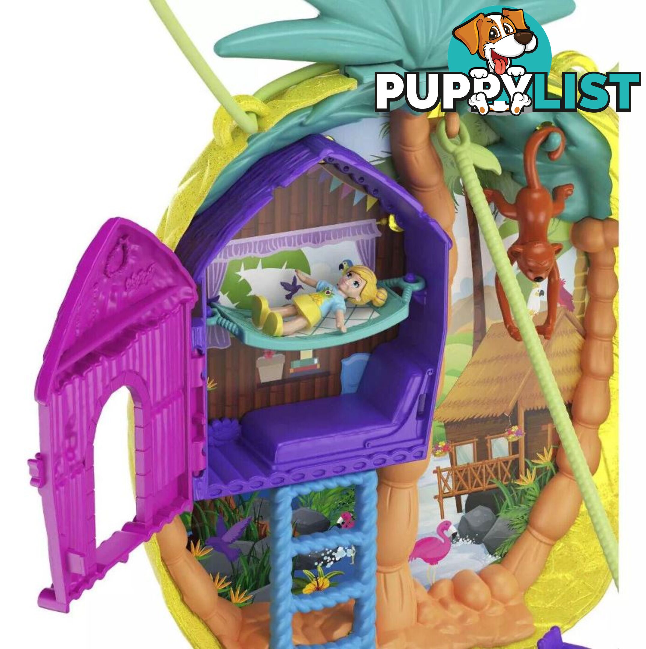 Polly Pocket - Polly Pocket Tropicool Pineapple Purse Compact Playset Mattel - Magjk64 - 887961828641