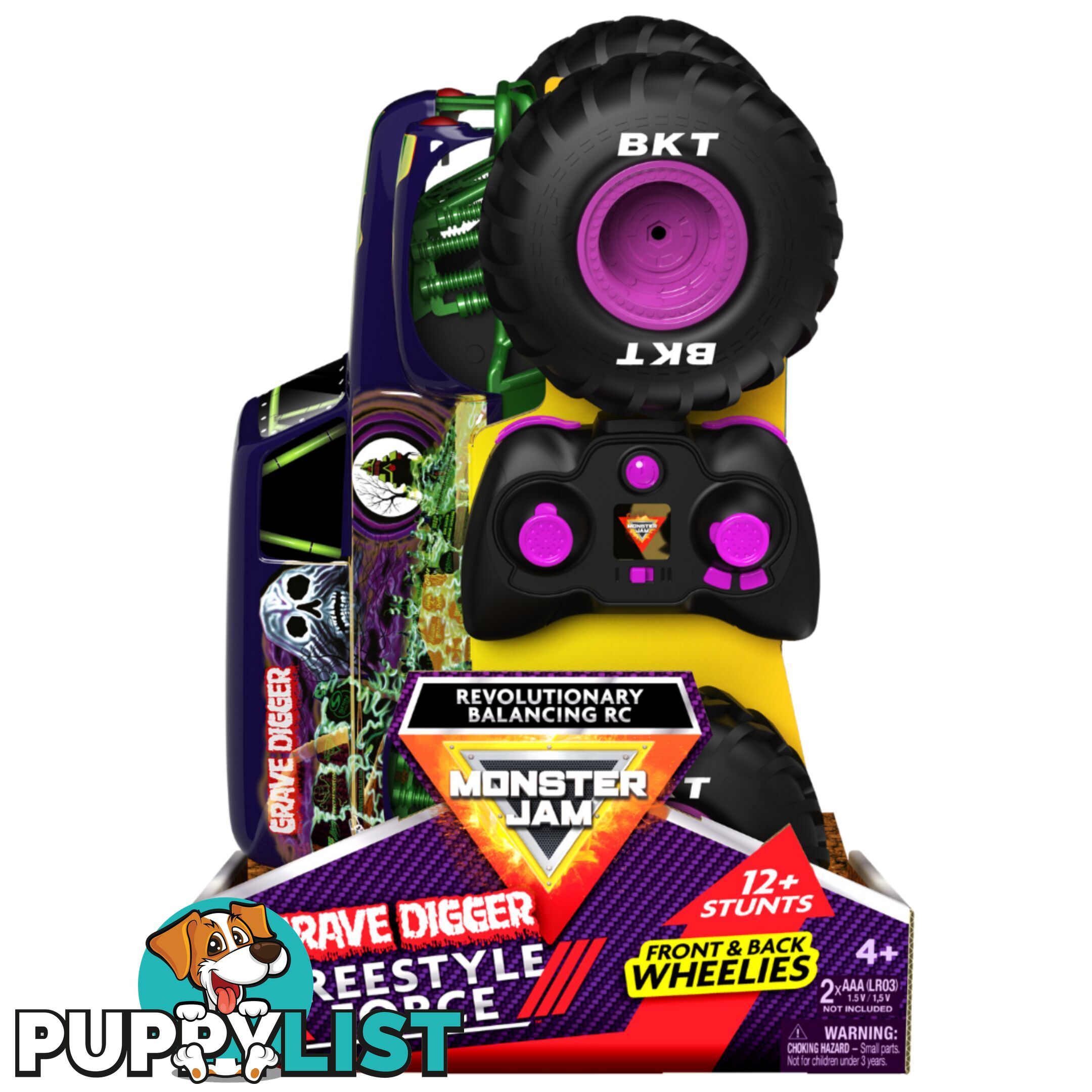 Monster Jam  - Remote Control Freestyle Force Grave Digger Monster Truck Si6060365 - 778988363706