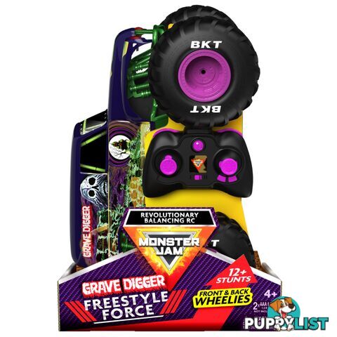 Monster Jam  - Remote Control Freestyle Force Grave Digger Monster Truck Si6060365 - 778988363706