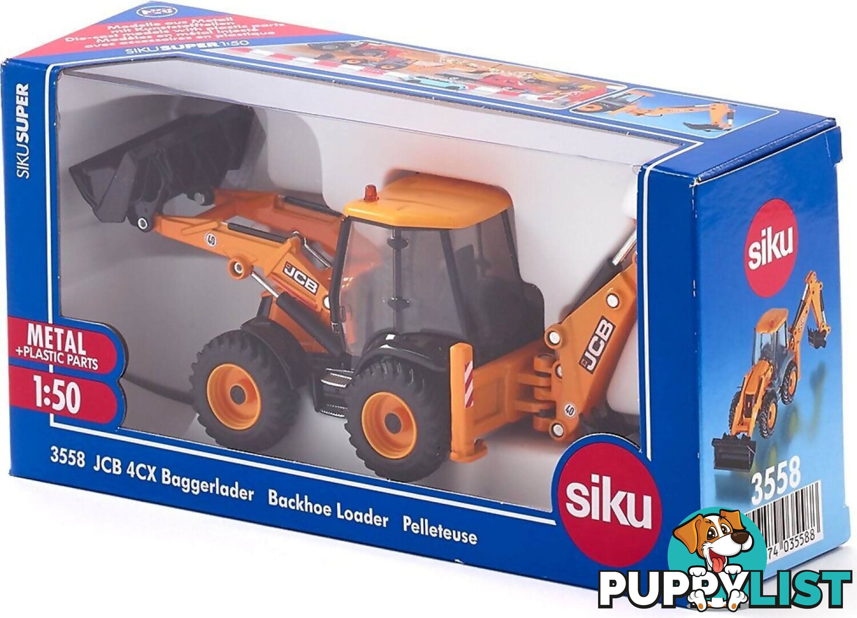 Siku - Jcb 4cx Backhoe Loader 1:50 - Mdsi3558 - 4006874035588