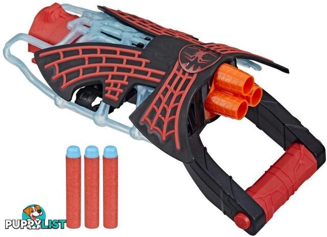 Marvel - Spider-man: Across The Spider-verse Miles Morales Tri-shot Blaster Nerf-powered Toy 3 Darts Kids Ages 5 And Up - Hasbro Hbf3734as00 - 195166173023