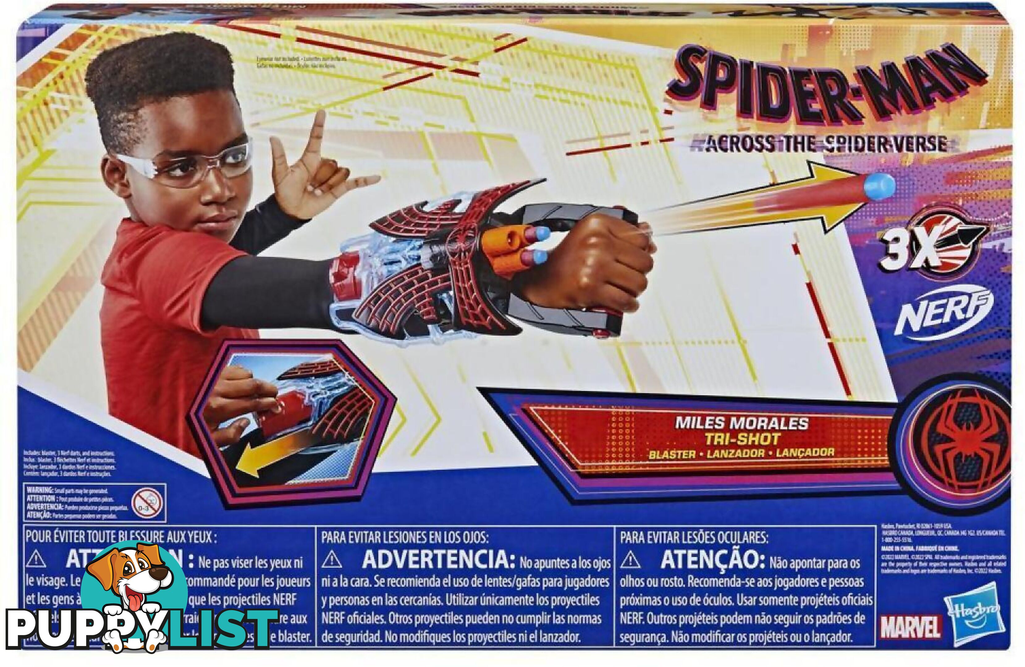 Marvel - Spider-man: Across The Spider-verse Miles Morales Tri-shot Blaster Nerf-powered Toy 3 Darts Kids Ages 5 And Up - Hasbro Hbf3734as00 - 195166173023