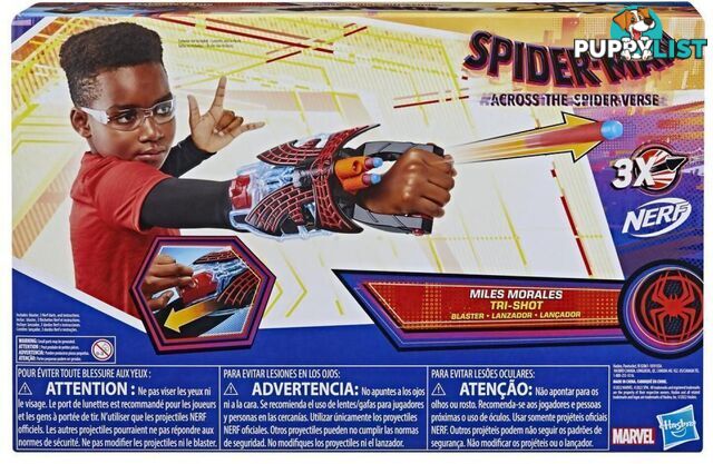 Marvel - Spider-man: Across The Spider-verse Miles Morales Tri-shot Blaster Nerf-powered Toy 3 Darts Kids Ages 5 And Up - Hasbro Hbf3734as00 - 195166173023