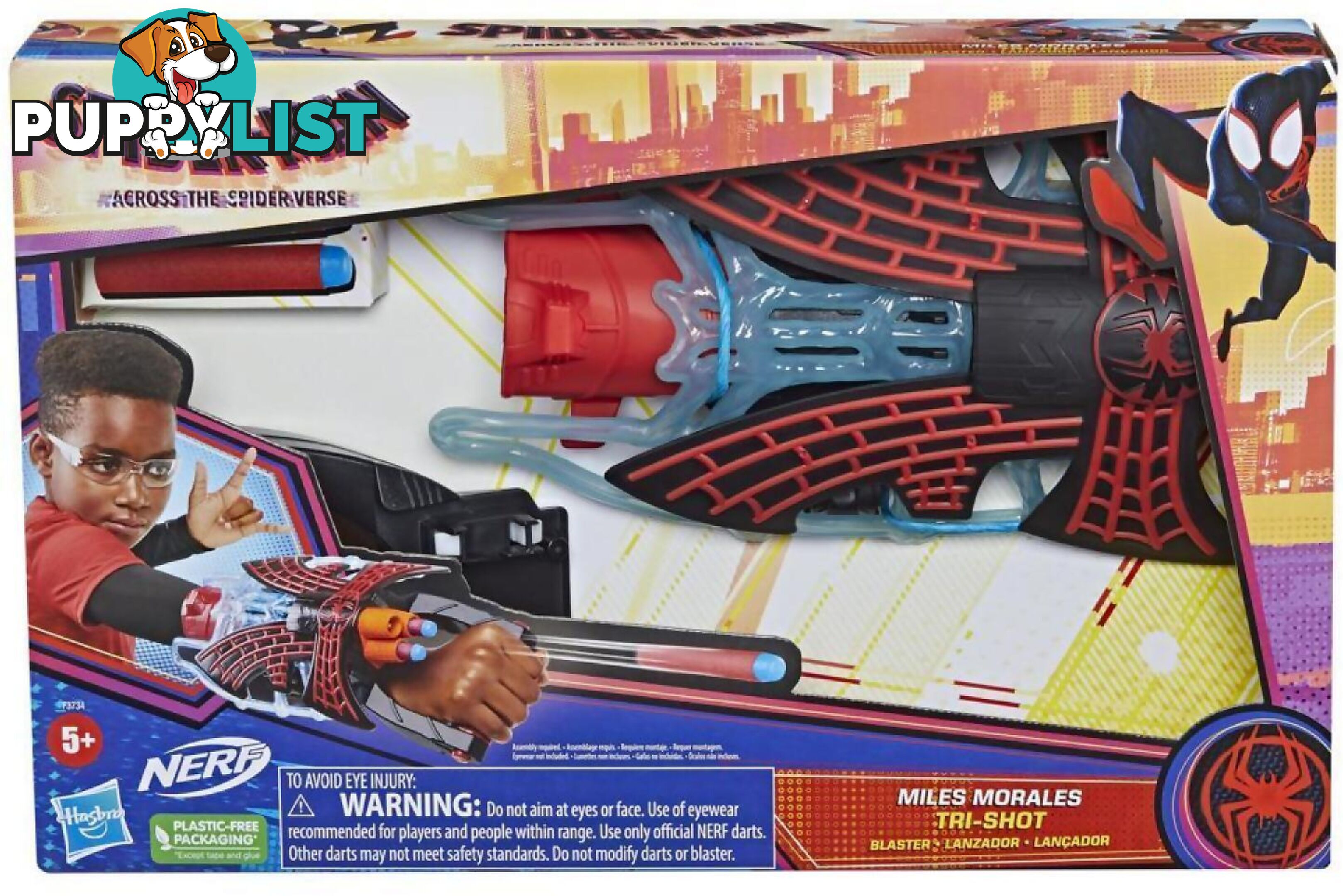 Marvel - Spider-man: Across The Spider-verse Miles Morales Tri-shot Blaster Nerf-powered Toy 3 Darts Kids Ages 5 And Up - Hasbro Hbf3734as00 - 195166173023