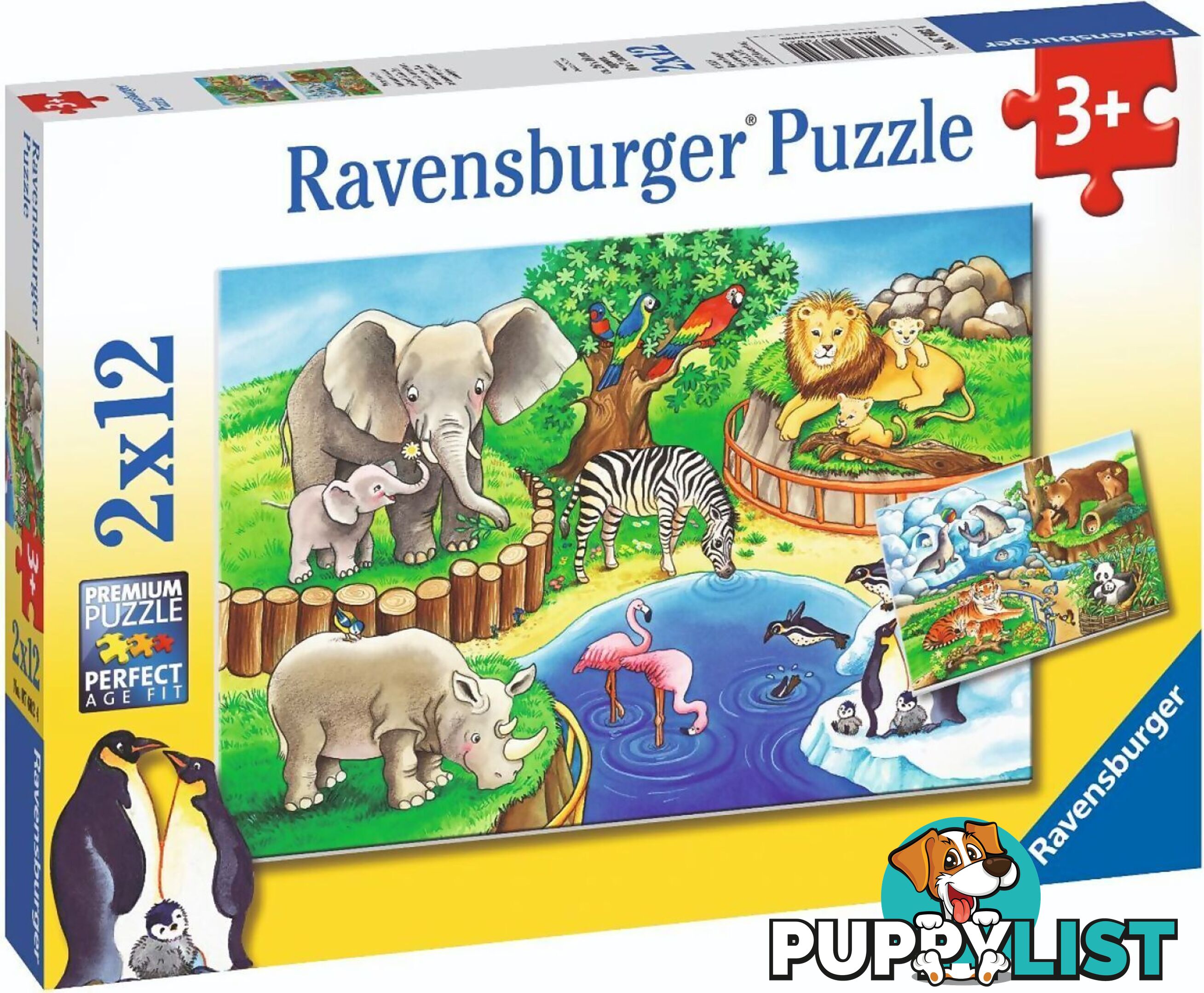 Ravensburger - Animals In The Zoo Jigsaw Puzzle 2 X 12pc - Mdrb076024 - 4005556076024