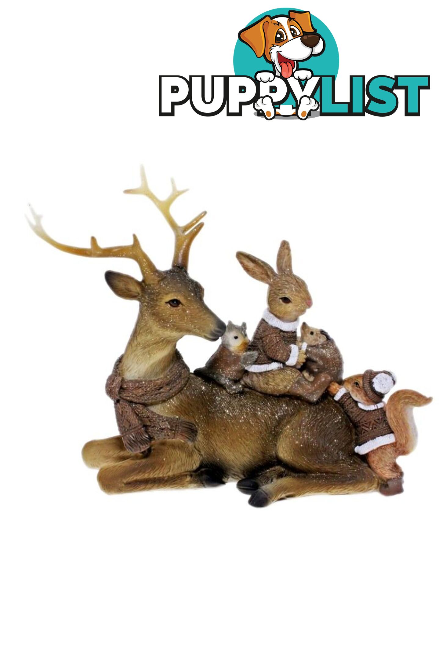 Cotton Candy - Xmas Sitting Reindeer W Bunny/squir - Xkn57 - 9353468012094