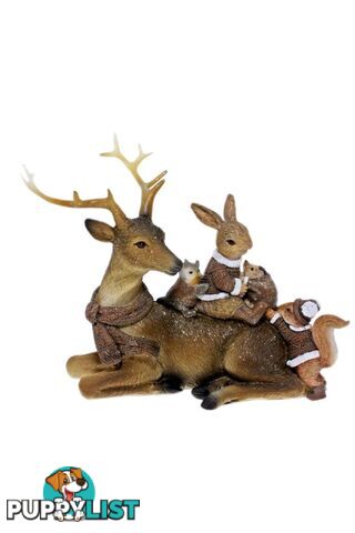 Cotton Candy - Xmas Sitting Reindeer W Bunny/squir - Xkn57 - 9353468012094