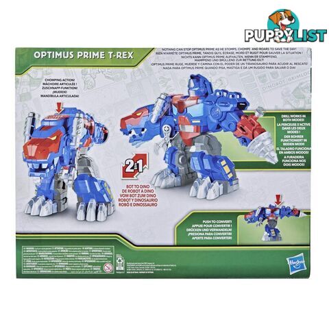 Transformers Dinobot Adventures Optimus Prime T-rex With Lights And Sounds 9+-inch Toy Ages 3 And Up  Hasbro F2952 - 5010993895960