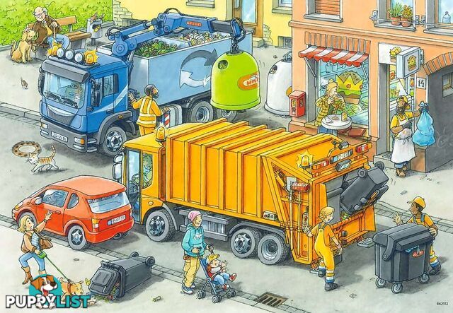 Ravensburger - Working Trucks Garbage Truck And Tow Truck Jigsaw Puzzle 2 X 24pc - Mdrb05096 - 4005556050963