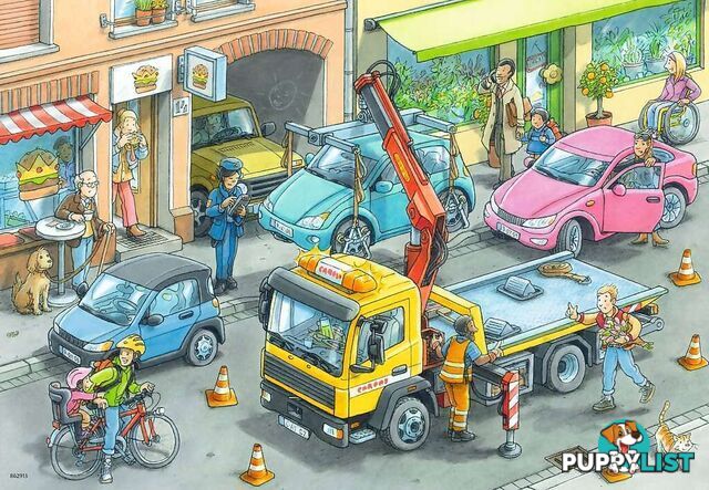 Ravensburger - Working Trucks Garbage Truck And Tow Truck Jigsaw Puzzle 2 X 24pc - Mdrb05096 - 4005556050963