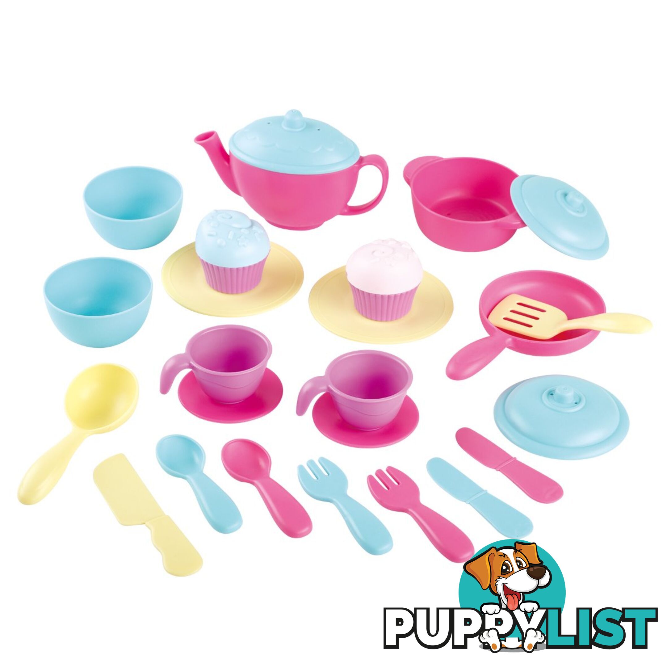 Pink Tea &amp; Cookware Set  Playgo Toys Ent. Ltd Art65492 - 4892401060600