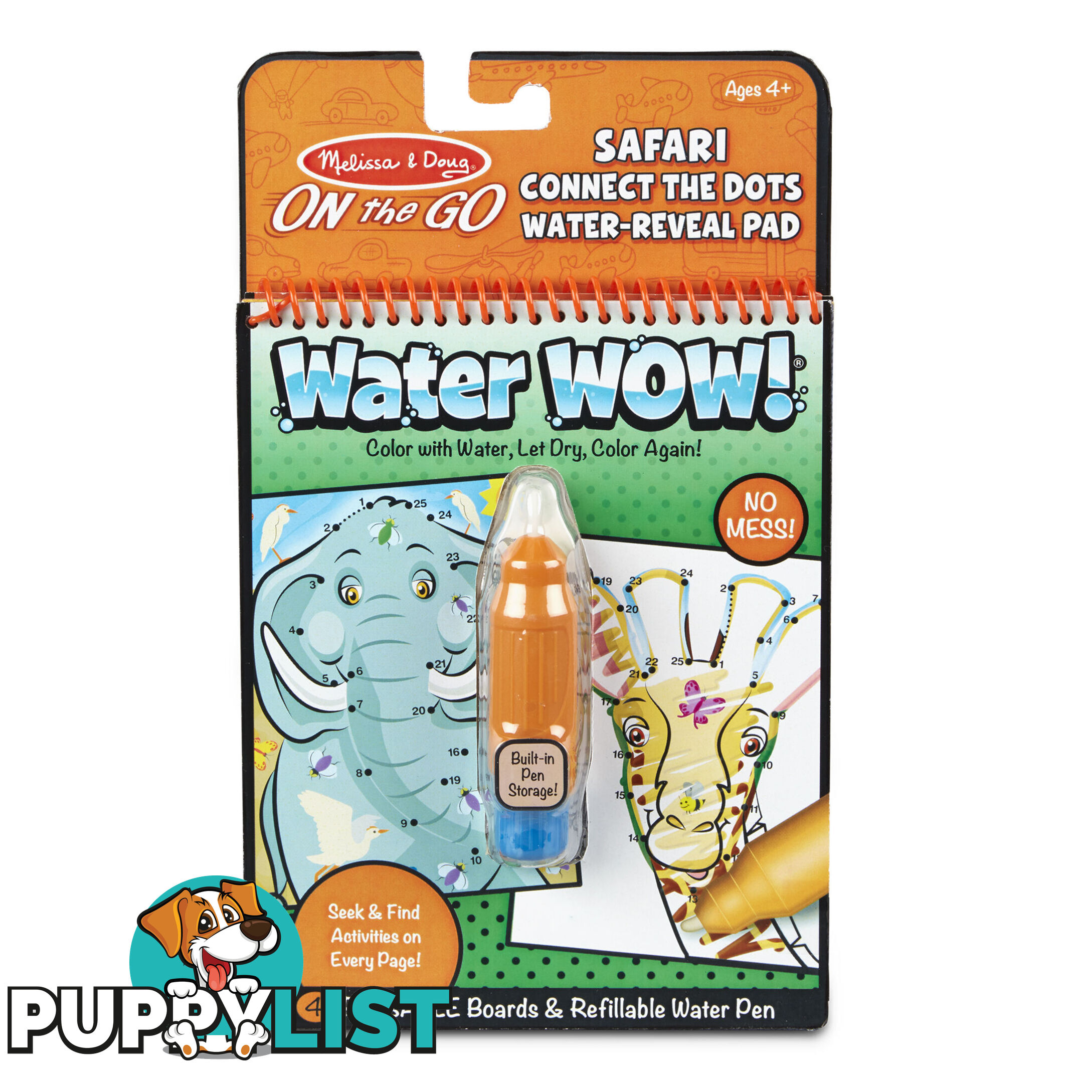 Melissa & Doug - Water Wow! Connect The Dots Safari - On The Go Travel Activity Mdmnd31950 - 000772319508