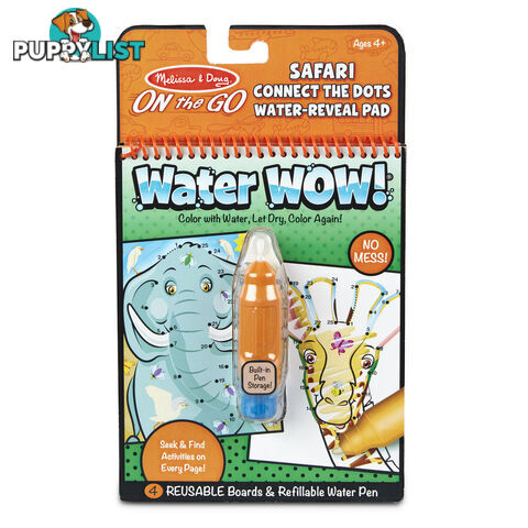 Melissa & Doug - Water Wow! Connect The Dots Safari - On The Go Travel Activity Mdmnd31950 - 000772319508