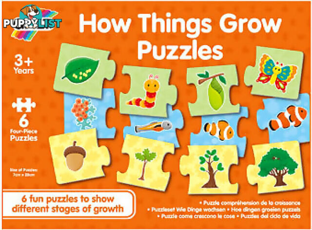 Galt - How Things Grow Jigsaw Puzzle 6 X 4pcs - Mdgn5365 - 5011979608352