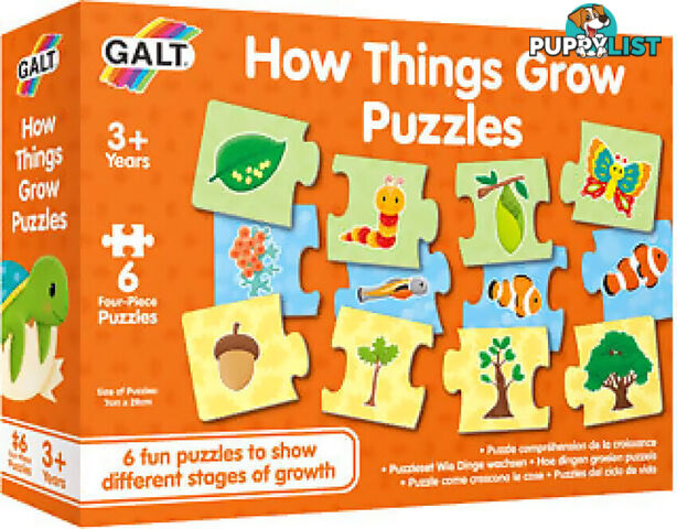 Galt - How Things Grow Jigsaw Puzzle 6 X 4pcs - Mdgn5365 - 5011979608352