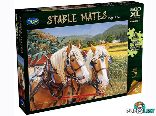 Holdson Jigsaw Puzzle - Stable Mates Maggie & Ben 500 Piece Xl Jigsaw Puzzle Hol772865 - 9414131772865