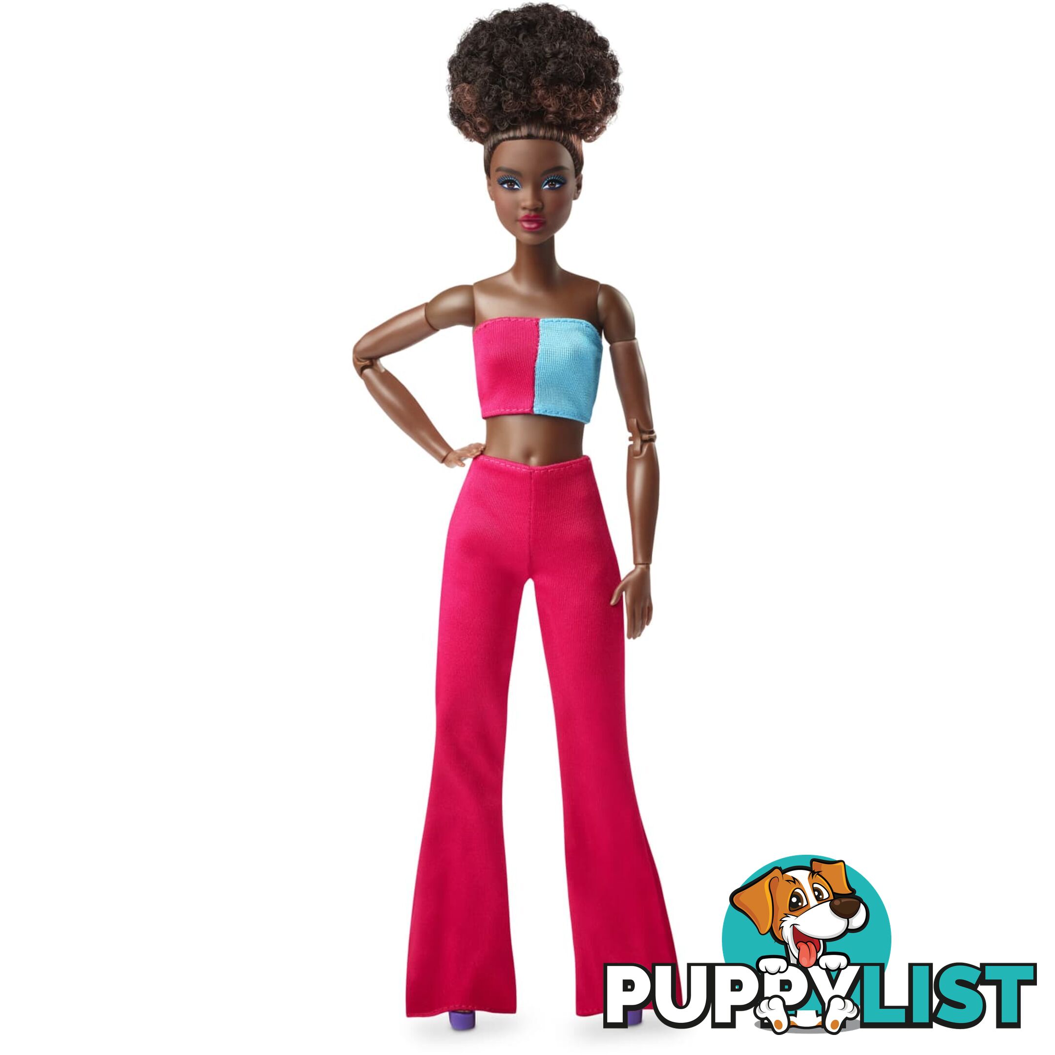 Barbie Looks Doll Natural Black Hair Color Block Crop Top - Mahjw81 - 194735097340