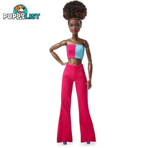 Barbie Looks Doll Natural Black Hair Color Block Crop Top - Mahjw81 - 194735097340