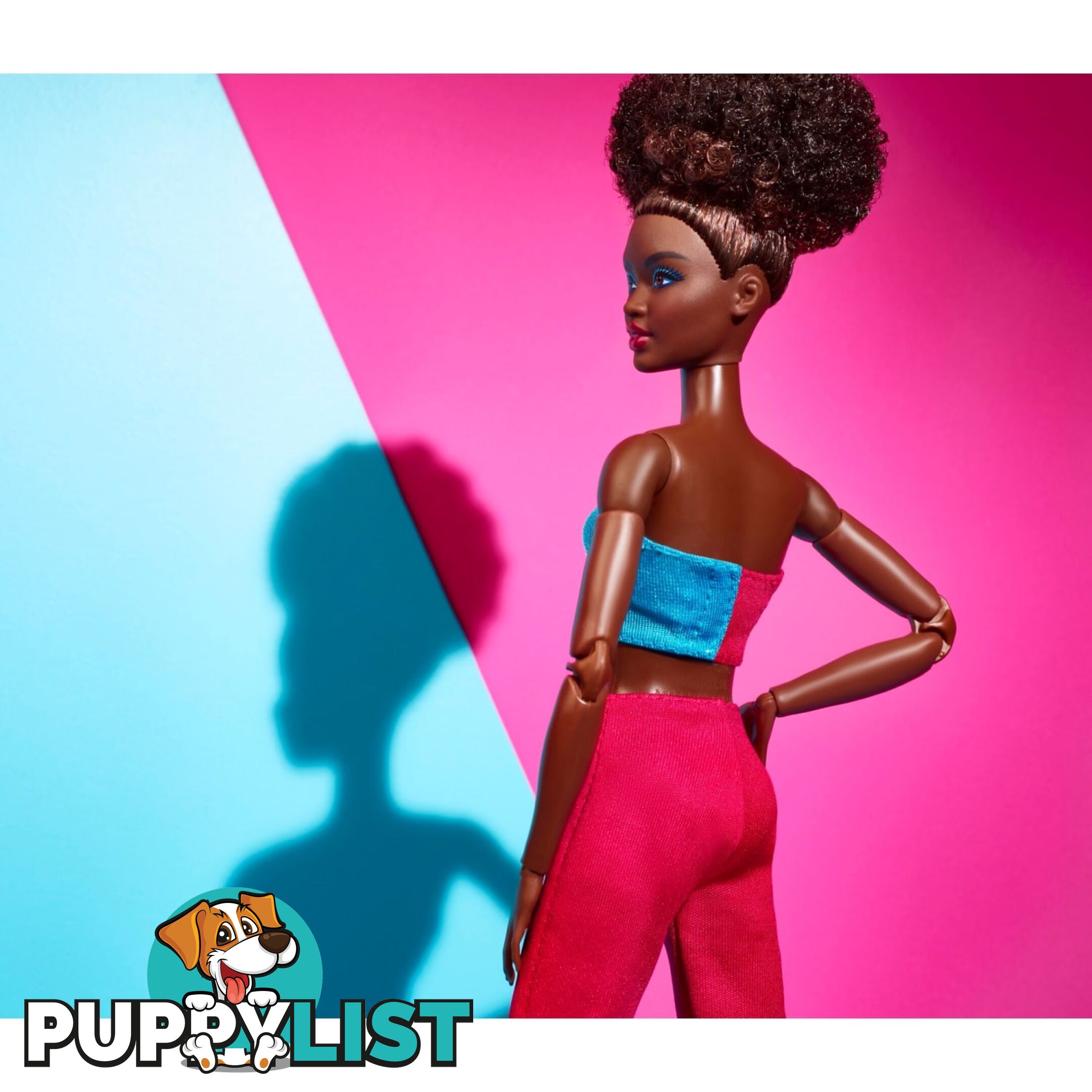 Barbie Looks Doll Natural Black Hair Color Block Crop Top - Mahjw81 - 194735097340