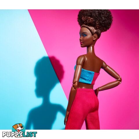 Barbie Looks Doll Natural Black Hair Color Block Crop Top - Mahjw81 - 194735097340