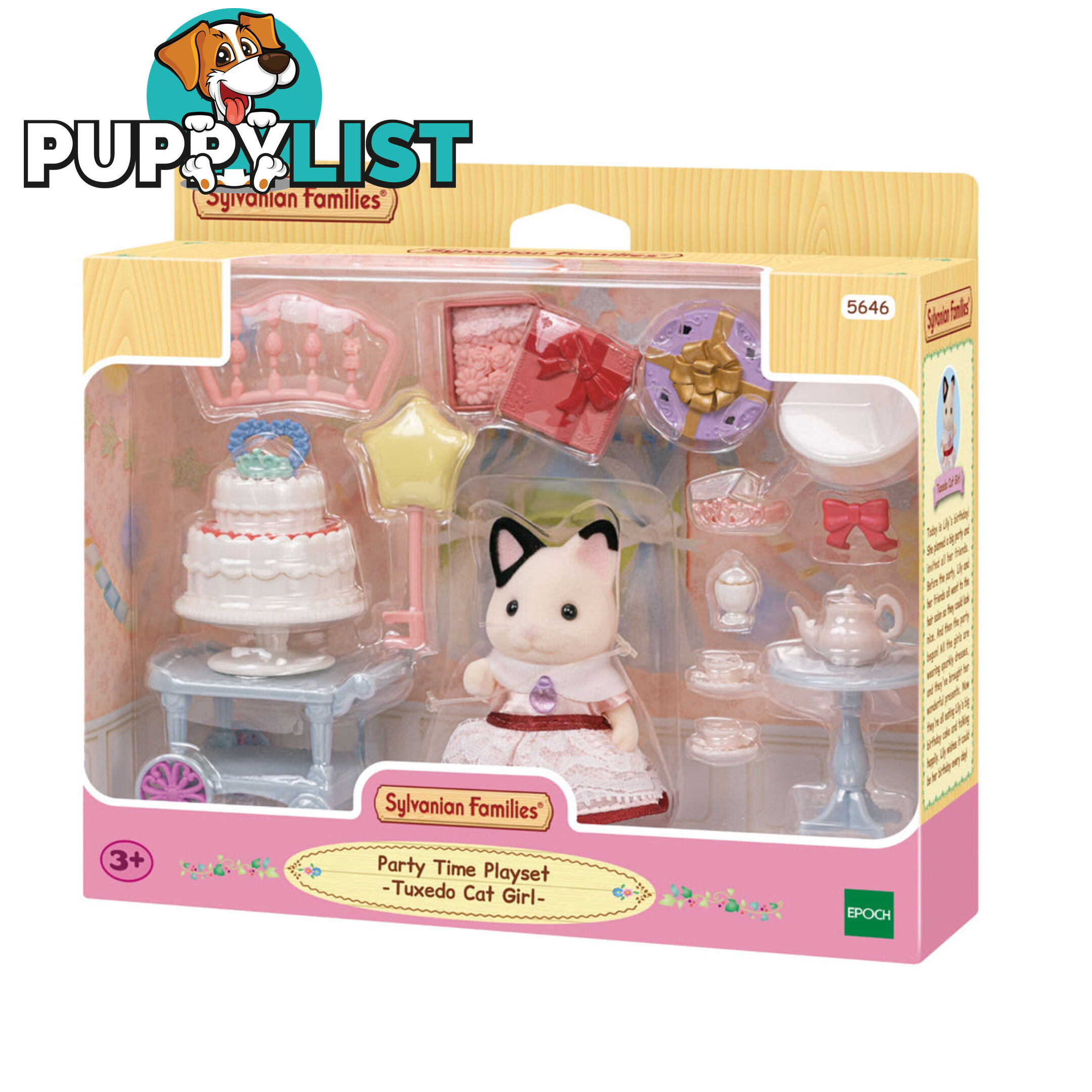 Sylvanian Families - Party Time Tuxedo Cat Girl Playset - Mdsf5646 - 5054131056462