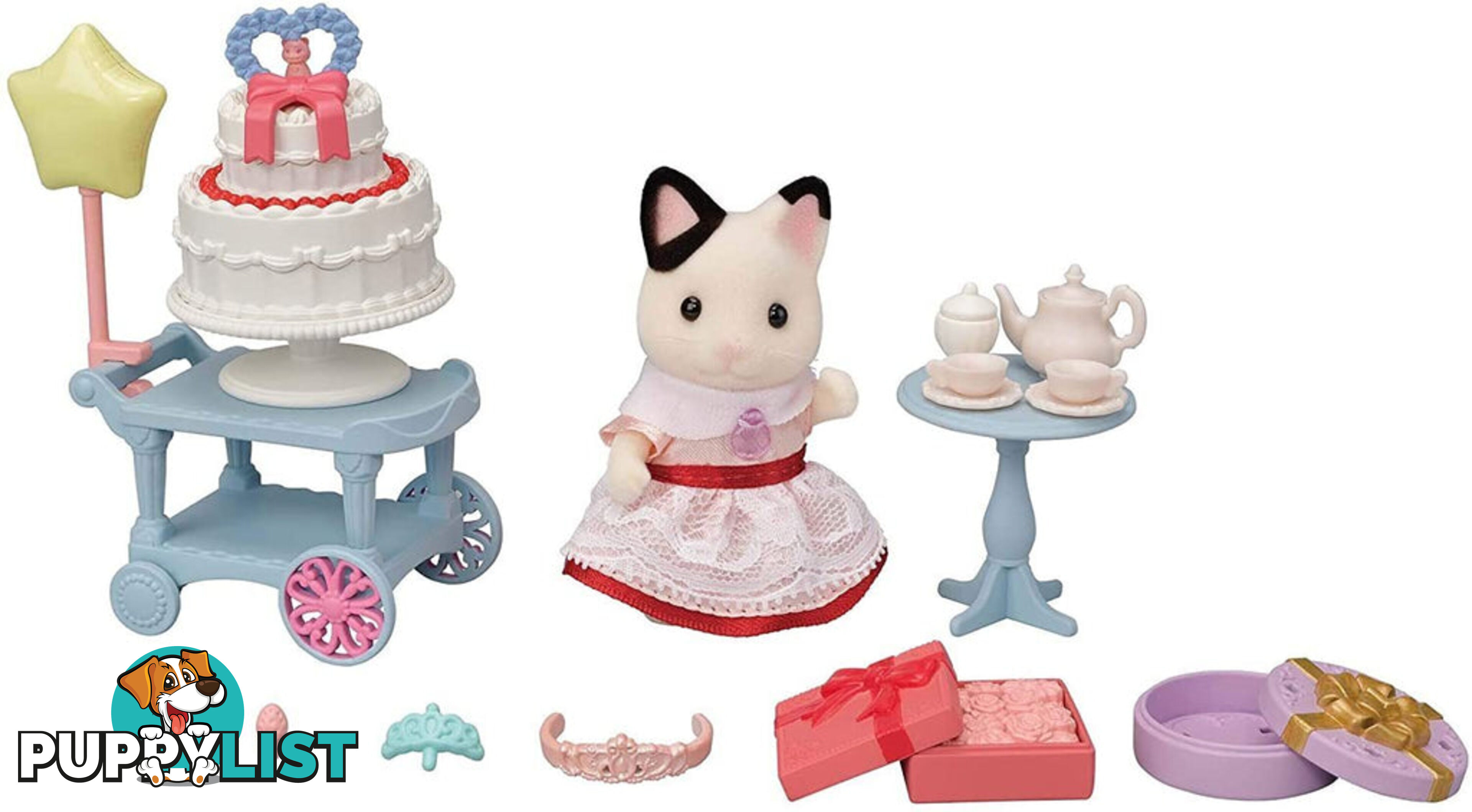 Sylvanian Families - Party Time Tuxedo Cat Girl Playset - Mdsf5646 - 5054131056462