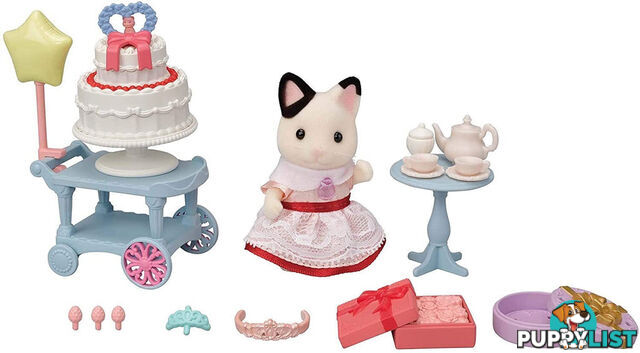 Sylvanian Families - Party Time Tuxedo Cat Girl Playset - Mdsf5646 - 5054131056462