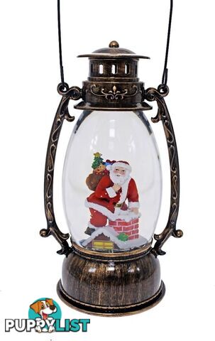 Cotton Candy - Xmas Brass Oval Lantern Santa Chimney - Ccxac017 - 9353468011523