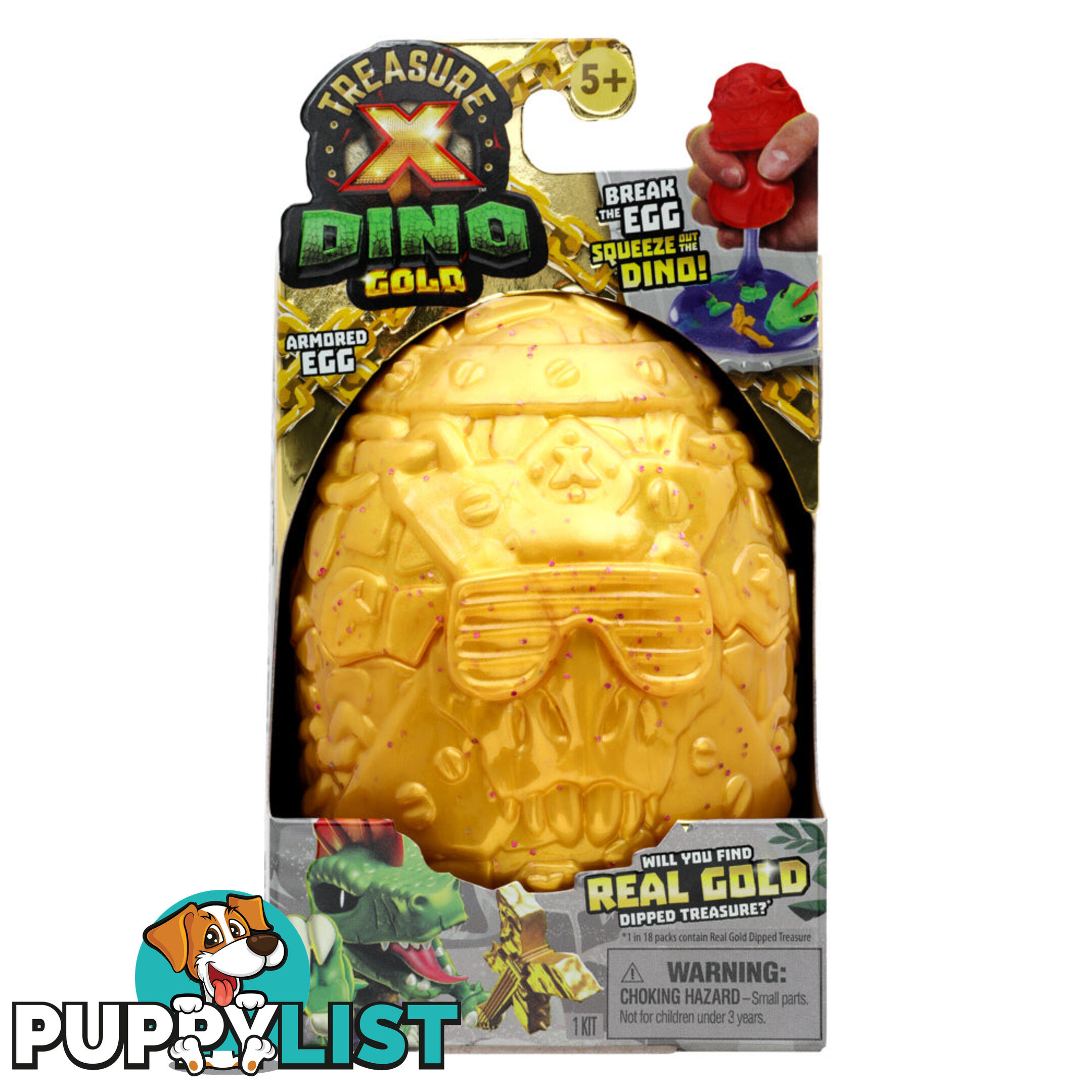 Treasure X - Dino Gold S4 Armored Egg - Break The Egg Squeeze Out The Dino - Mj41721 - 630996417201