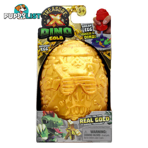 Treasure X - Dino Gold S4 Armored Egg - Break The Egg Squeeze Out The Dino - Mj41721 - 630996417201