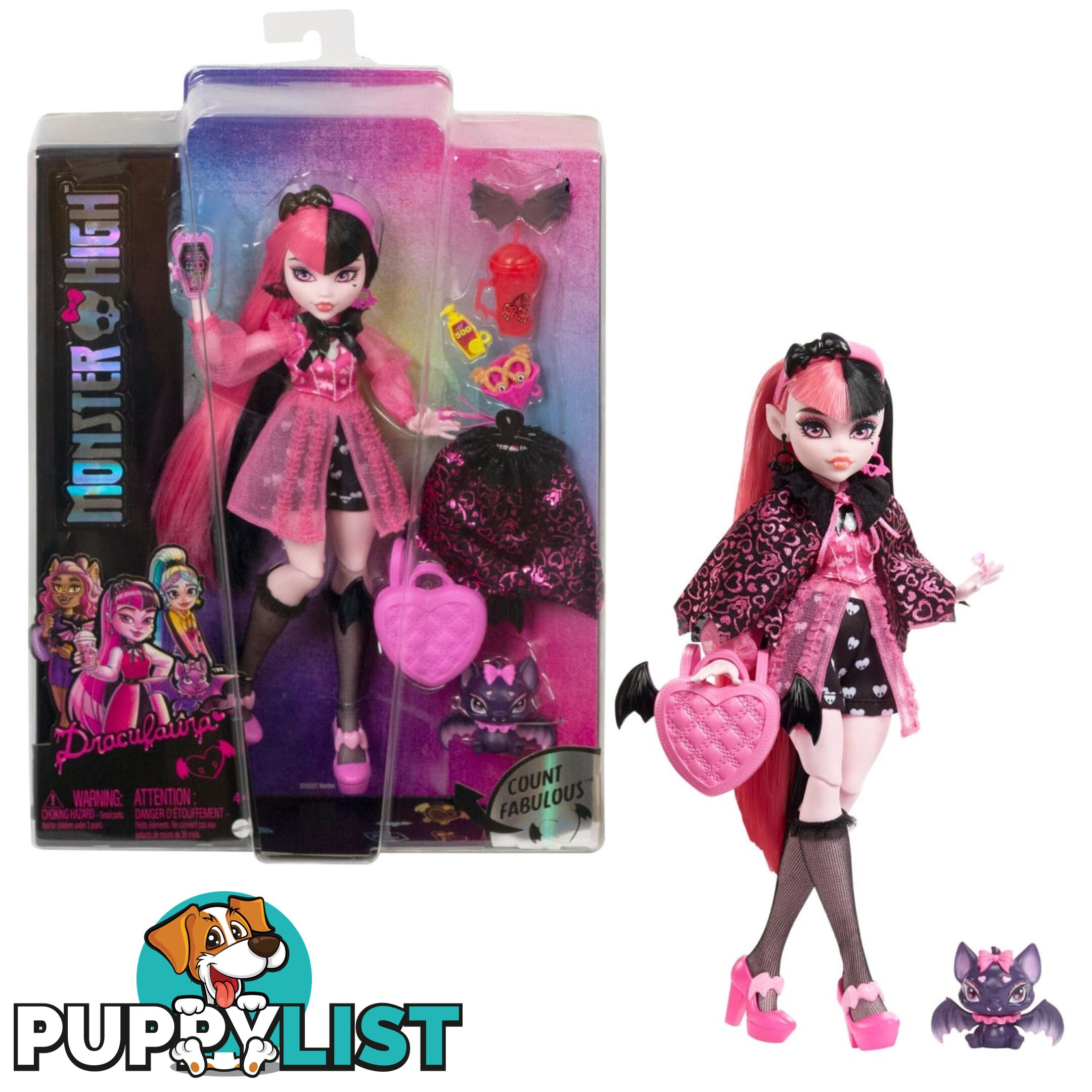 Monster High - Draculaura Doll With Pet And Accessories - Mahhk51 - 194735069910