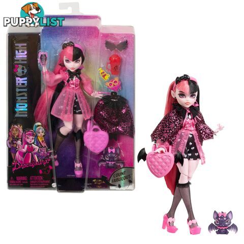 Monster High - Draculaura Doll With Pet And Accessories - Mahhk51 - 194735069910