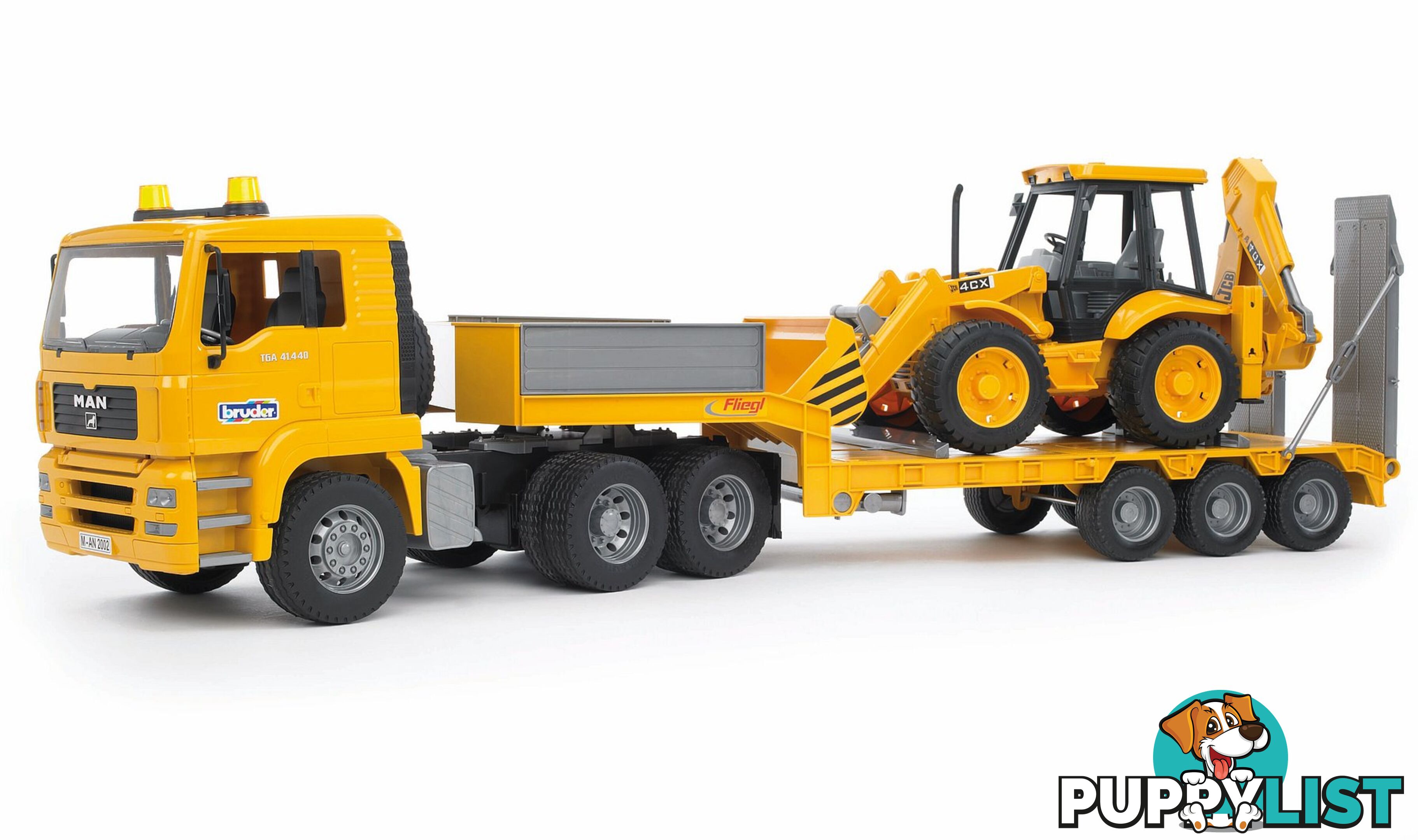 Bruder Man Tga Low Loader Truck With Jcb Backhoe Loader - Bruder Construction 02776 - 4001702027766