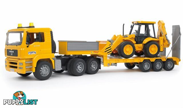 Bruder Man Tga Low Loader Truck With Jcb Backhoe Loader - Bruder Construction 02776 - 4001702027766