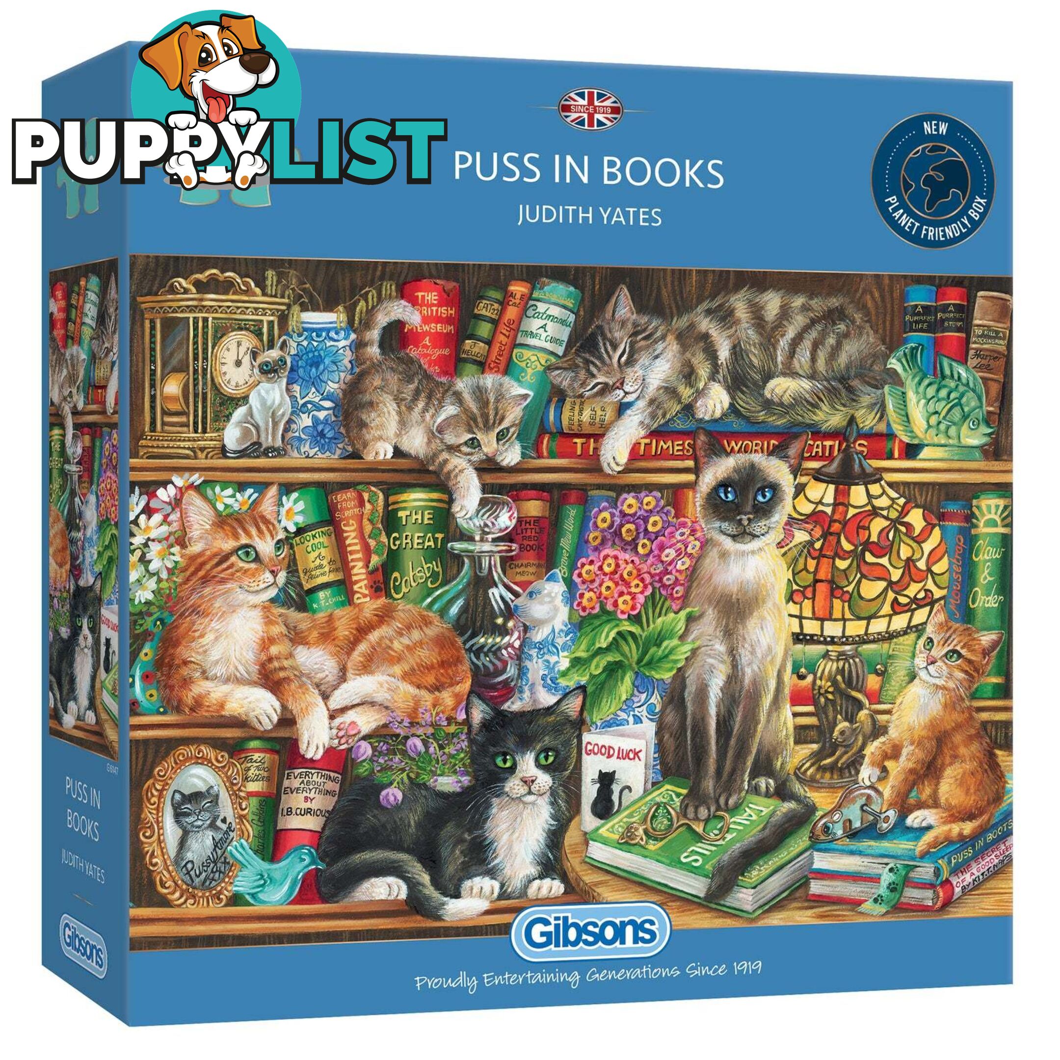 Gibsons - Puss In Books - Jigsaw Puzzle 1000pc - Jdgib061475 - 5012269061475