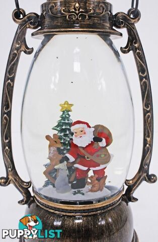 Cotton Candy - Xmas Brass Oval Lantern Santa Tree - Ccxac018 - 9353468011530