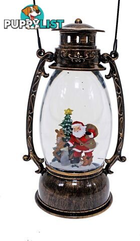 Cotton Candy - Xmas Brass Oval Lantern Santa Tree - Ccxac018 - 9353468011530