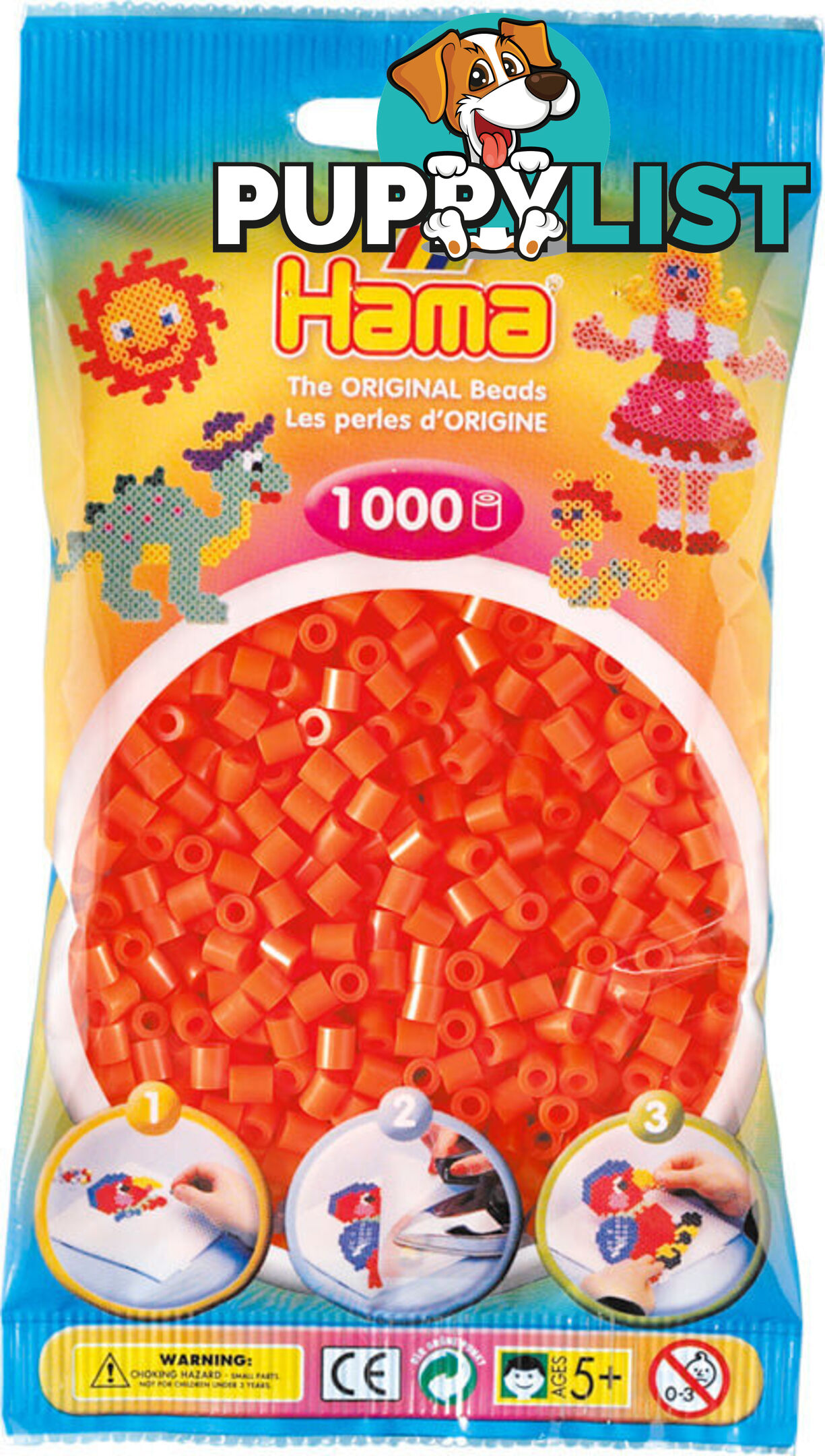 Hama - Beads 1000 Pieces Bag Orange - Gdhama - 20704 - 028178207045