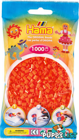 Hama - Beads 1000 Pieces Bag Orange - Gdhama - 20704 - 028178207045