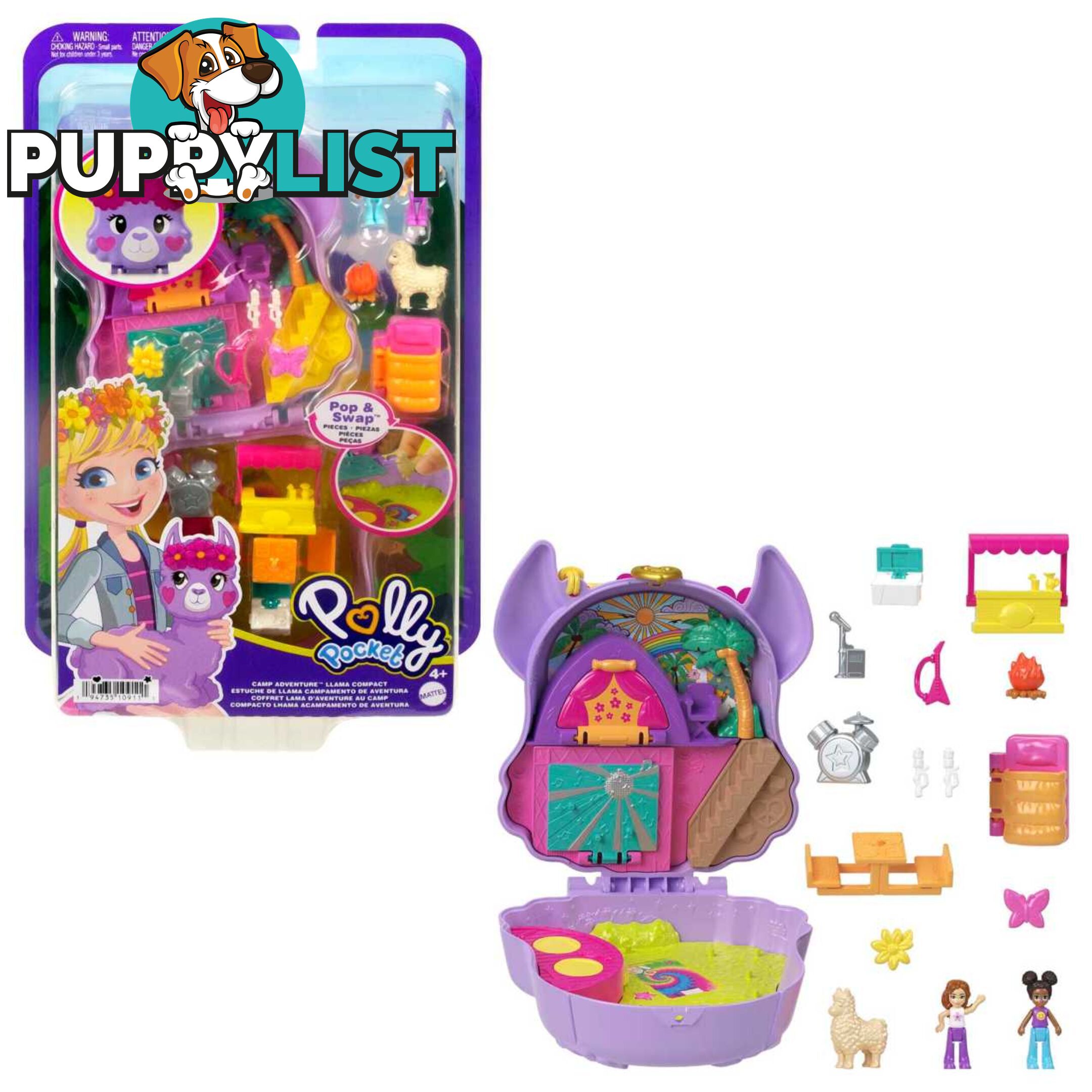 Polly Pocket - Camp Adventure Llama Compact - Mahkv33 - 0194735109111