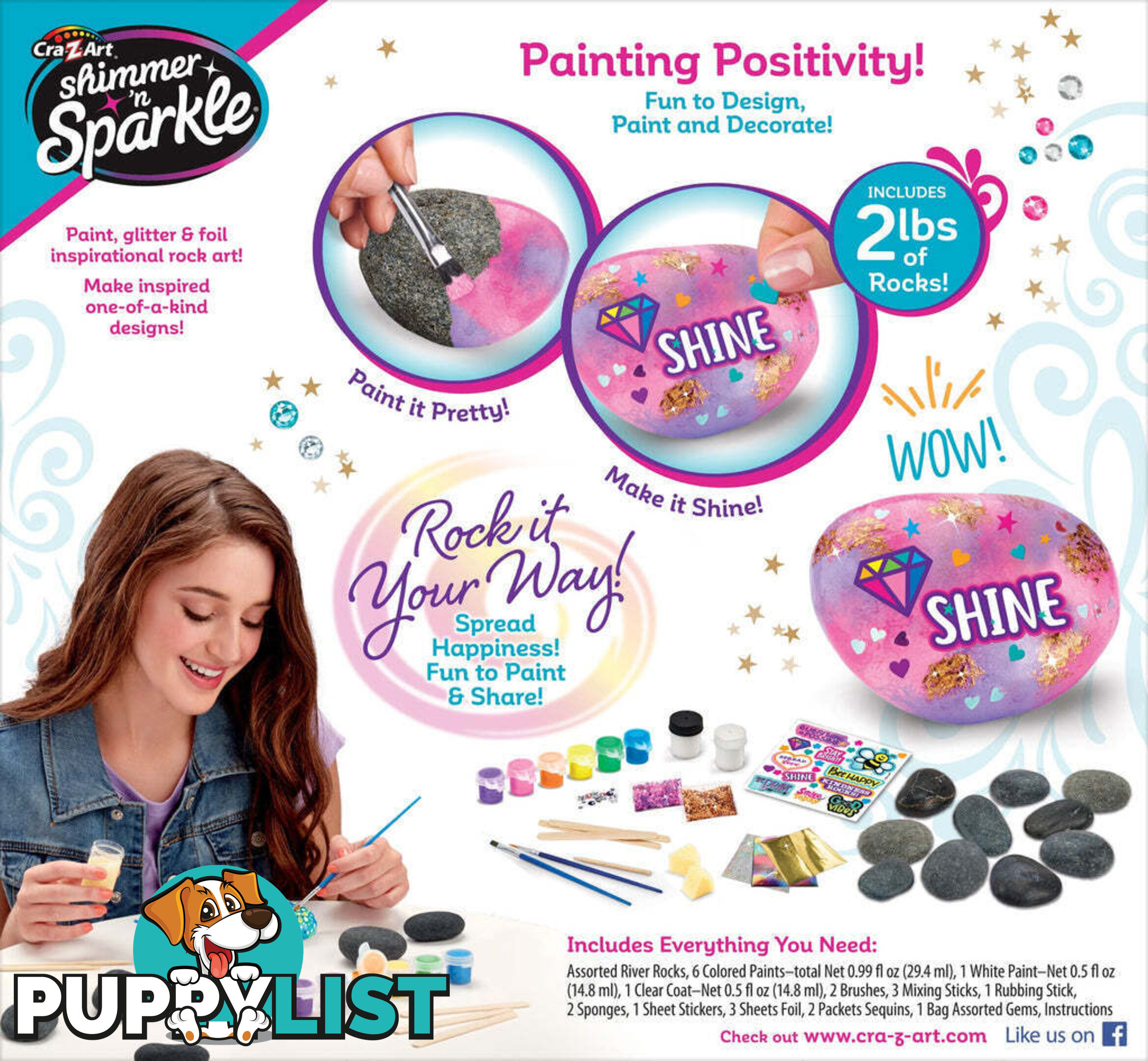 Cra-z-art - Shimmer 'n Sparkle Inspirational Rock Art Kit - Bg655204 - 884920655201