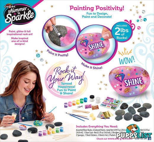 Cra-z-art - Shimmer 'n Sparkle Inspirational Rock Art Kit - Bg655204 - 884920655201